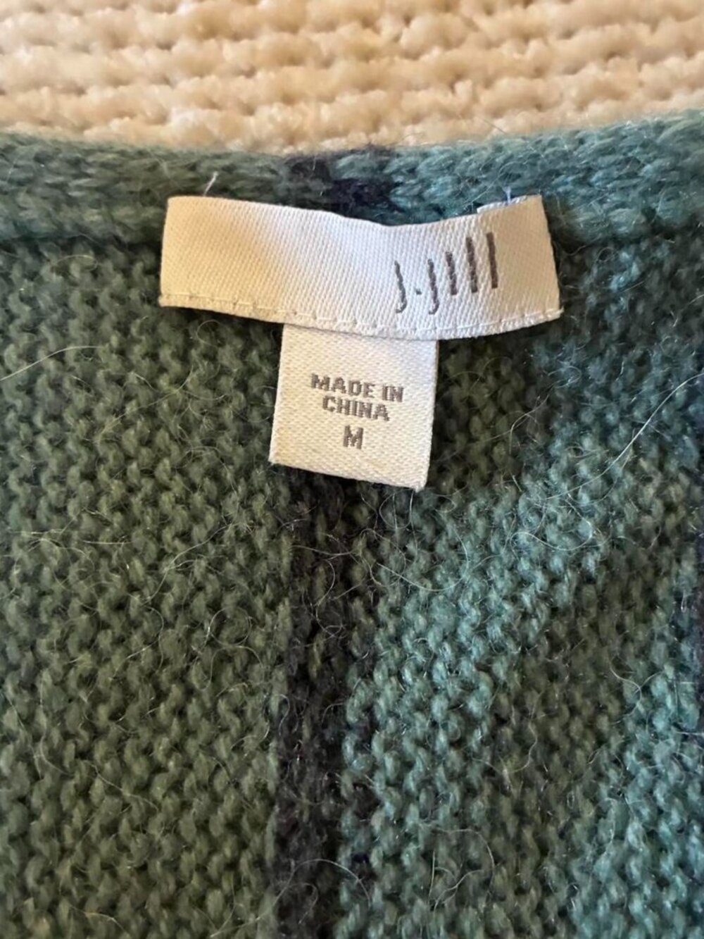 J. Jill Women's Geometric Green and Blue Sweater/Cardigan